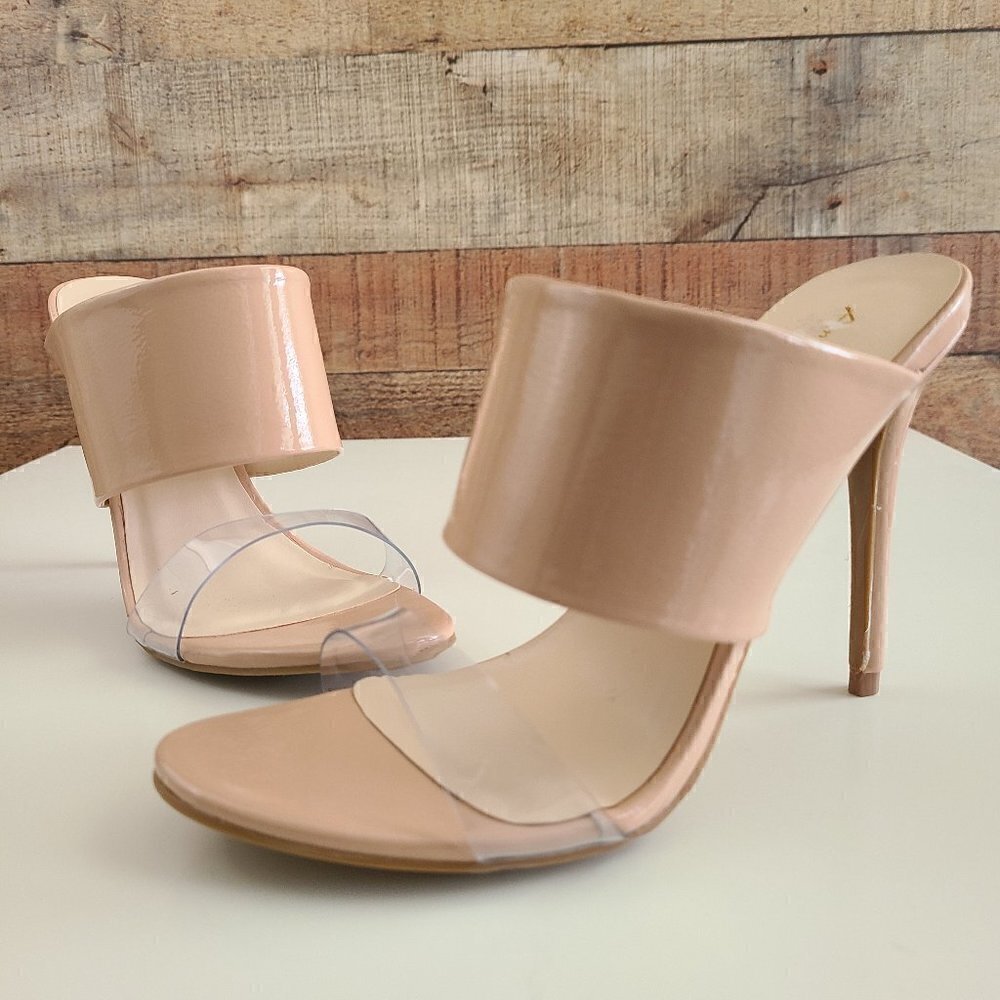 ANNE MICHELLE SLIP-ON MULE HEEL SANDAL SIZE 6